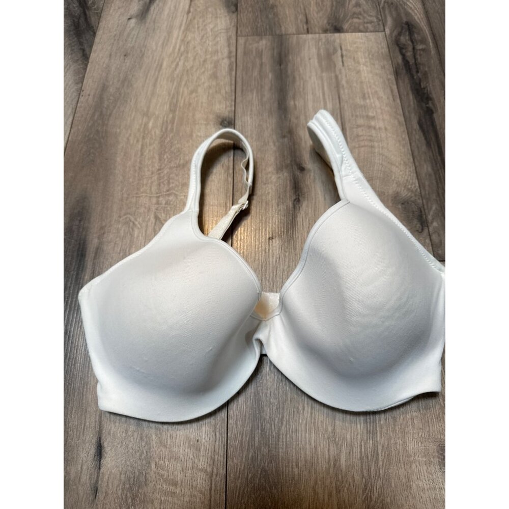 Izod Womans 36D White Padded Underwire Bra With Adjustable Straps & Hook Closure
